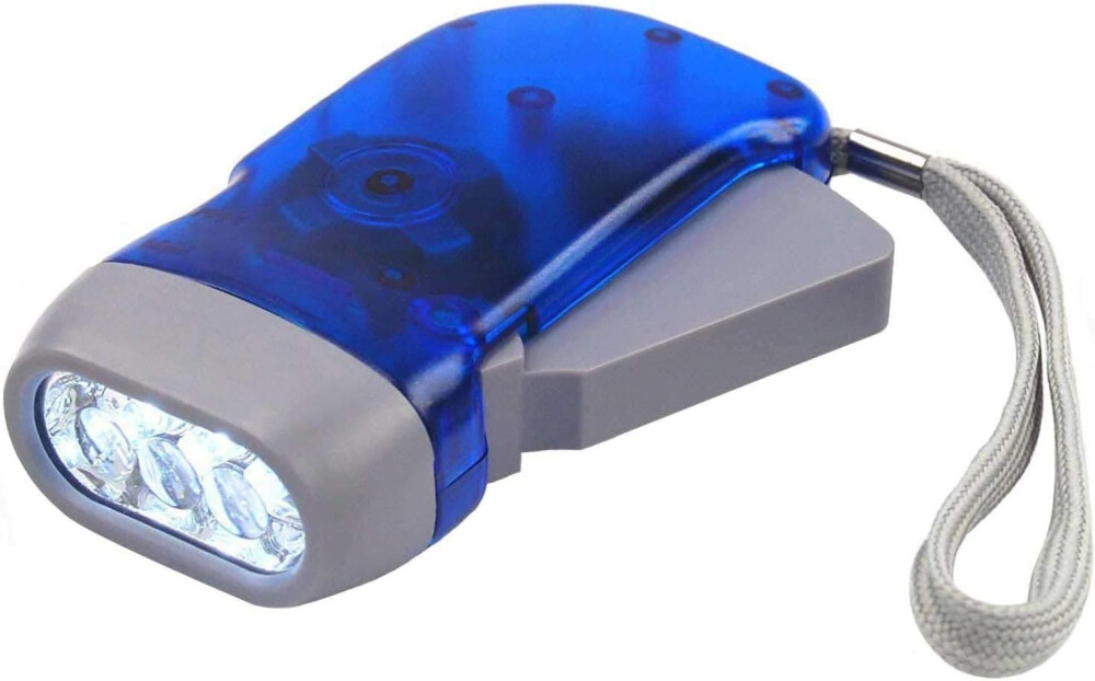 VELAMP GRAM: 3 LED DYNAMO FLASHLIGHT. BLUE AND YELLOW.