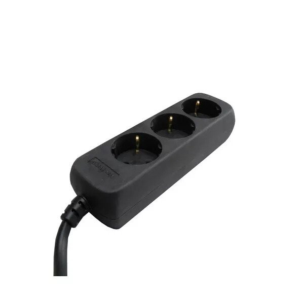 ACTIEPACK TAFELCONTACTDOOS  3 VOUDIG MET RANDAARDE 1,5 METER 3X1.0MM² ZWART