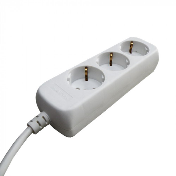 ACTIEPACK TAFELCONTACTDOOS 3 VOUDIG MET RANDAARDE 1,5 METER 3X1.0MM² WIT